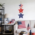 thumbnail image 7 of 4th of July Wreaths Decorations Patriotic Decorations Pentagram Patriotic Wreath Hanging Sign Wooden for Front Door Decorations for Memorial Day Fourth of July Porch Wall Indoor Home Decor, 7 of 7