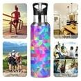 thumbnail image 7 of Yayeee 33oz Insulated Water Bottle Double Wall Stainless Steel with Flip Straw Lid, Vibrant Geometric Pattern, 7 of 7
