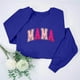 thumbnail image 2 of Sudadera Penkiiy Mama Mujer Glitter Patch Mama Crewneck Sudaderas Mama Print Manga Larga Moda Suelta Suéter XL Azul, 2 of 7
