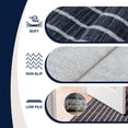 thumbnail image 6 of JONATHAN Y WASHABLE Orton Distressed Ticking Stripe 3' x 5' Machine-Washable Polyester Area Rug, Charcoal and Cream, Farmhouse Vintage Style with Low Pile for Living Room WSH519C-3, 6 of 7