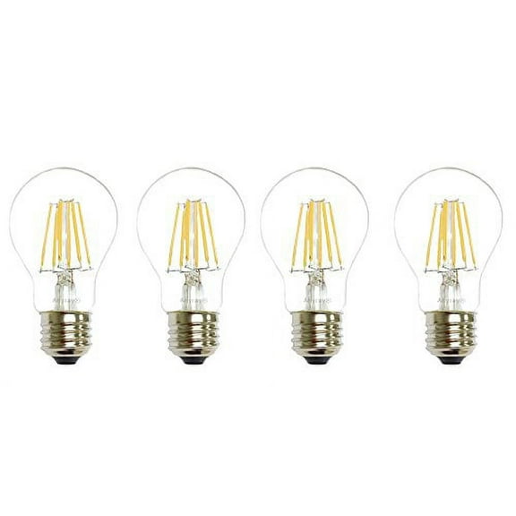 (4-Bulbs) Anyray 40 Watt Equivalent, A19, LED Light Bulb, Clear, E26, Vintage Edison Style, Warm white 40W