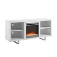 thumbnail image 1 of Walker Edison 58" Simple Modern Fireplace TV Console - White, 1 of 4