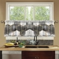 thumbnail image 4 of Yayeee Kitchen Curtains Tier Set of 2 Light Filtering 57"x36" Over Sink Window Panels, Gray Hexagons, 4 of 7