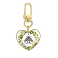 thumbnail image 1 of Basilique Paris France Illustration Gold Heart Keychain Metal Keyring Holder, 1 of 3