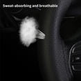 thumbnail image 5 of Mightlink 1 Set Steering Wheel Cover Non-slip Anti-scratch Sweat Absorption Carbon Fiber Steering Wheel Cover for Vehicle, 5 of 7