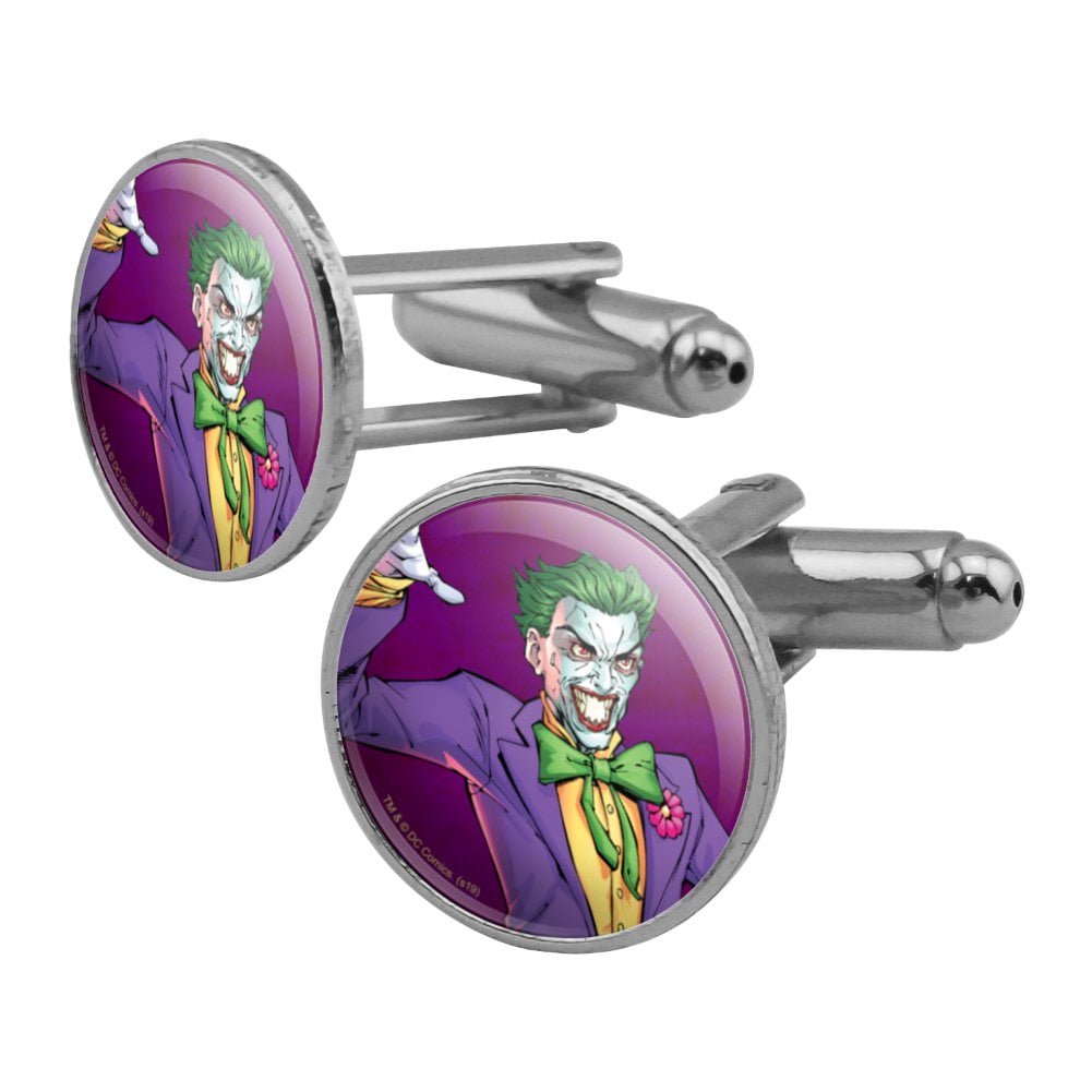 Batman Joker Character Round Cufflink Set Silver Color - Walmart.com