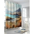 thumbnail image 3 of Natural Landscape Shower Curtain, Mountain Cloud and River Waterproof Shower Curtain Set with 12 Hooks Lightweight Washable Fabric Shower Curtains for Bathroom 48x72 Inches, 3 of 6