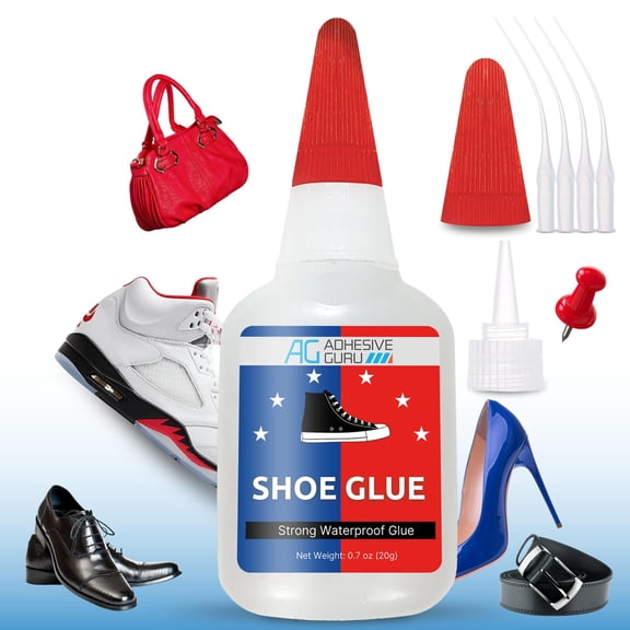 Adhesive Guru Shoe Glue, Durable Repair, Includes Precision Applicator