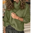 thumbnail image 5 of Women'S Oversized Chunky Pullover Sweaters Cowl Neck Long Sleeve Winter Slouchy Loose Knit Sweaters Army Green S, 5 of 8