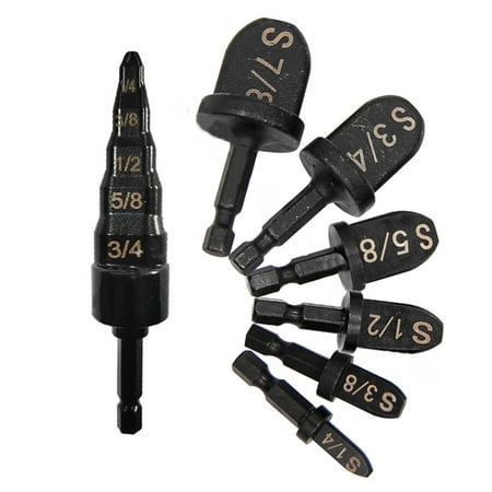 

qiya 7pcs Repair Tool Air Conditioner Copper Pipe Expander Swaging Drill Bit Set