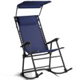 thumbnail image 1 of Costway Folding Rocking Chair Rocker Porch Zero Gravity Sunshade w/ Canopy Blue, 1 of 10