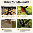 thumbnail image 4 of Folding Camping Chairs, Camping Lounge Chair with Detachable Footrest Adjustable Backrest, Portable Folding Chair for Camping, Hiking, Backpacking, Khaki, 4 of 7