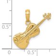 thumbnail image 2 of Pendentif Violon 3D Poli en Or Jaune 14K, 2 of 2