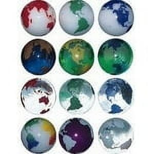 Rainbow Earth Marbles - 22 mm - Pack of 12 Assorted Colors with Bag