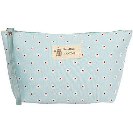 Riah Fashion Daisy Flower Handmade Cosmetic Bag