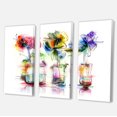 thumbnail image 1 of Designart - Abstract Flowers in Glass Vases - Extra Large Floral Wall Art, 1 of 4