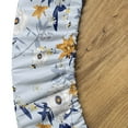 thumbnail image 5 of Ambesonne Hibiscus Fitted Round Tablecloth, Aloha Hawaii Boho Floral, 40"- 44" Diameter, Pale Azure Blue and Apricot, 5 of 5