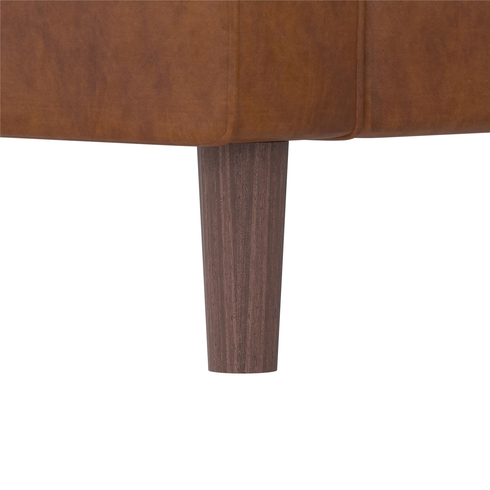 DHP Bryanna 3 Seater Sofa , Camel Faux Leather