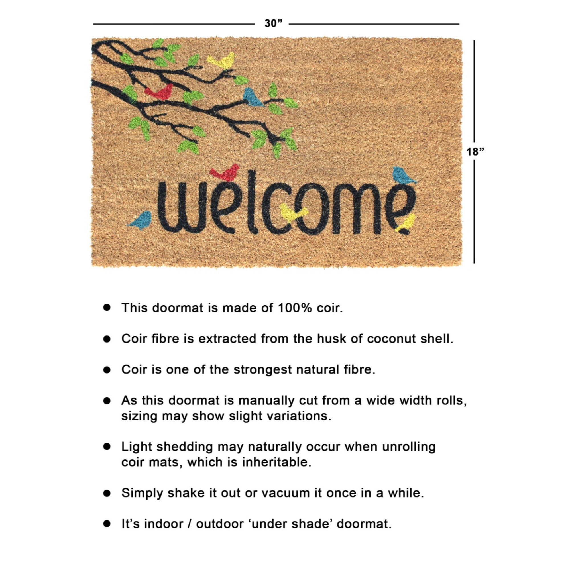 Rugsmith Multi Machine Tufted Welcome Birds Doormat, 18" x 30"