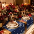 thumbnail image 6 of Navy Blue Christmas Dresser Scarf Farmhouse, Dining Table Decorations for Wedding/Parties, Xmas Snowflake Ball Winter Snowflake Table Runner 120 Inches Long for Kitchen Dining, 13 x 120 In, 6 of 9