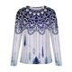 thumbnail image 5 of Tops de cuello redondo transpirables cómodos de manga larga con estampado de moda para mujer Pompotops FGAJ9660, 5 of 5