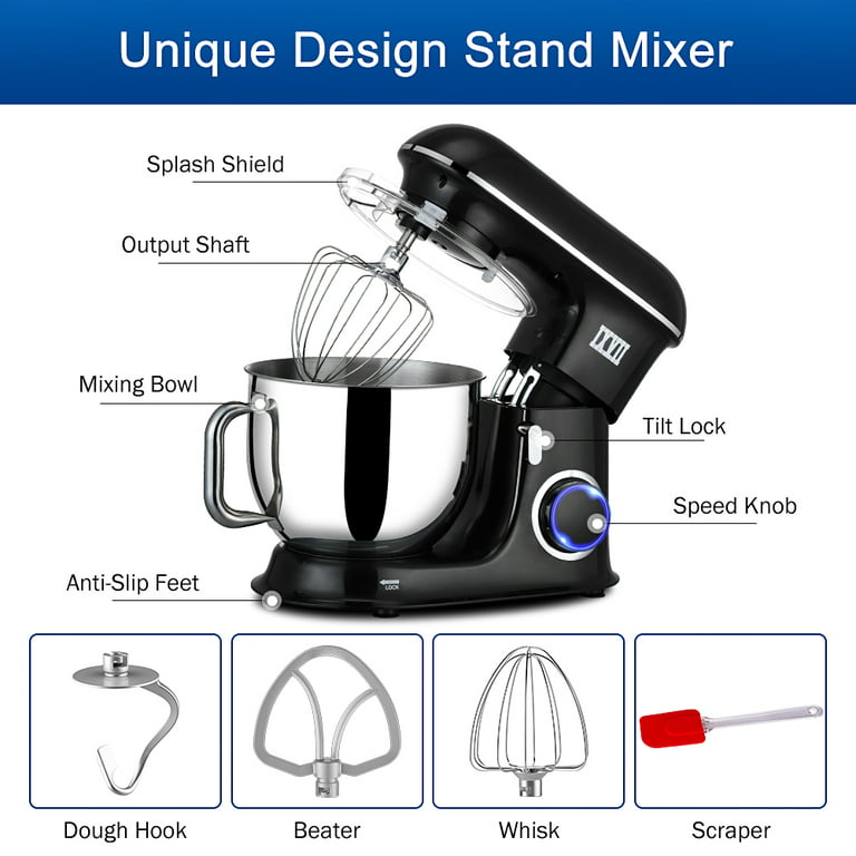 Moss & Stone Stand Mixer With LCD Display, 6 Speed Electric Mixer