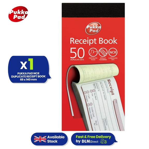 Invoice Books Durable Hard Cover 50 NCR Duplicate Sets Receipt Book for Business Office