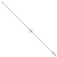 thumbnail image 2 of Auriga 925 Sterling Silver with Zirconia Sideways Cross Bracelet 7inch for Women, 2 of 5