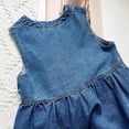 thumbnail image 5 of 3-10Y Girls Summer Casual Sleeveless Denim Dresses V-Neck Button Front A Line Skirt Jean Dress Party Dresses, 5 of 5