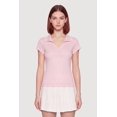 thumbnail image 2 of Women's Contrast Trim Rib Knit Polo Top, 2 of 4
