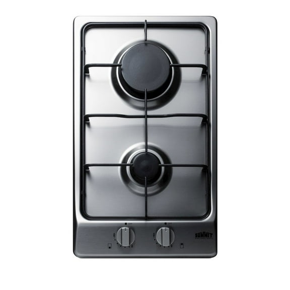 12" Wide 2-Burner Gas Cooktop, Stainless Steel