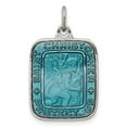 thumbnail image 1 of FB Jewels Sterling Silver Blue Enamel Square St. Christopher Medal Pendant, 1 of 4