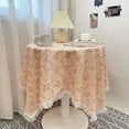thumbnail image 2 of Lace Tassel Tablecloth Lace Tassel Round Tablecloth 90cm Diameter, Washable Fruit Floral Print Decorative Cover for Dining Table Kitchen Table Home, Multicolor E Round Dining Tablecloth, 2 of 7