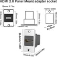 thumbnail image 4 of 4K HDMI 2.0 Rectangular Panel Adapter Female to Female Mounting Connector, HD Display Dock for Device Panel, Desktop, Wall, PC Monitor Projector HDTV, 4 of 5