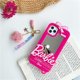 thumbnail image 3 of Funda Compatible para iPhone 13 Sailing Lindo Kawaii Rosa Retro 3D Gel Protector con Espejo de Maquillaje y Colgante de Bola de Pelo, 3 of 5