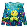 thumbnail image 6 of Yuyamidu Sea Turtle Sweatshirt Toddler Girl 3T 4T Long Sleeve Ruffle Shoulder Crewneck Pullover Tops Y2K Cute Animal Graphic Sweatshirts Casual Fall Outfits Everyday Clothes, 6 of 8