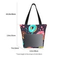 thumbnail image 5 of Easygdp Donuts1 Stylish Canvas Handbag Shoulder Tote Bag, Shopping Bag with Zip, Suitable for Buying Groceries, Office, Fitness, 5 of 9