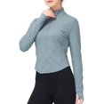 thumbnail image 2 of Rataves Chaqueta deportiva para mujer, ligera, con cremallera completa, manga larga, para entrenamiento, yoga, con agujeros para el pulgar, 2 of 3