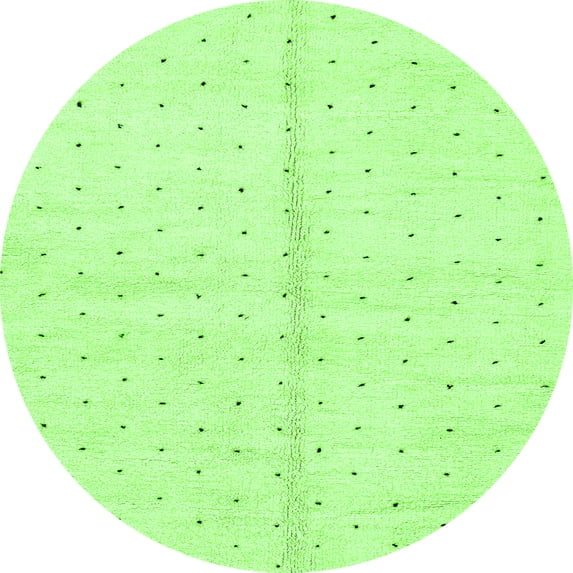 Ahgly Company Indoor Round Solid Green Modern Area Rugs, 4' Round