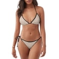 thumbnail image 1 of Disketp Brown Gingham para Bañador de Dos Piezas para Mujer, Bikini Sexy Halter String, Conjunto de Bikini en Triángulo, 1 of 6
