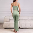 thumbnail image 3 of BLVB Womens Ribbed Pajamas Set Lace Trim Cami Top and Wide Leg Long Pants Sleepwear Pjs Lounge Set S-XL, 3 of 5