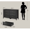 thumbnail image 4 of Lofka 5-Piece Modern Bedroom Furniture Set-Full Bed Frame , 2 Nightstands with Charging Station & LED Lights, 5-Drawer Dresser & 6-Drawer Chest, Black, 4 of 10