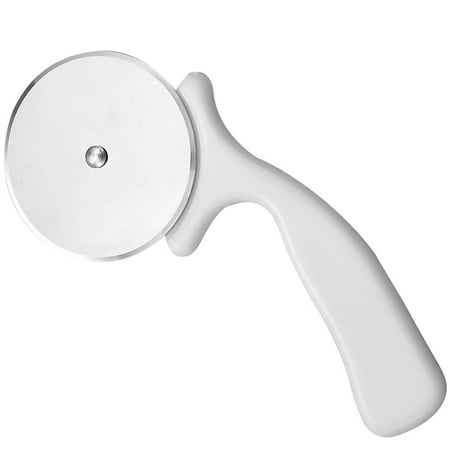 

Firstany Stainless Steel Round Pizza Wheel Pastry Slicer Roller Dough Divider with Non-slip Handle White