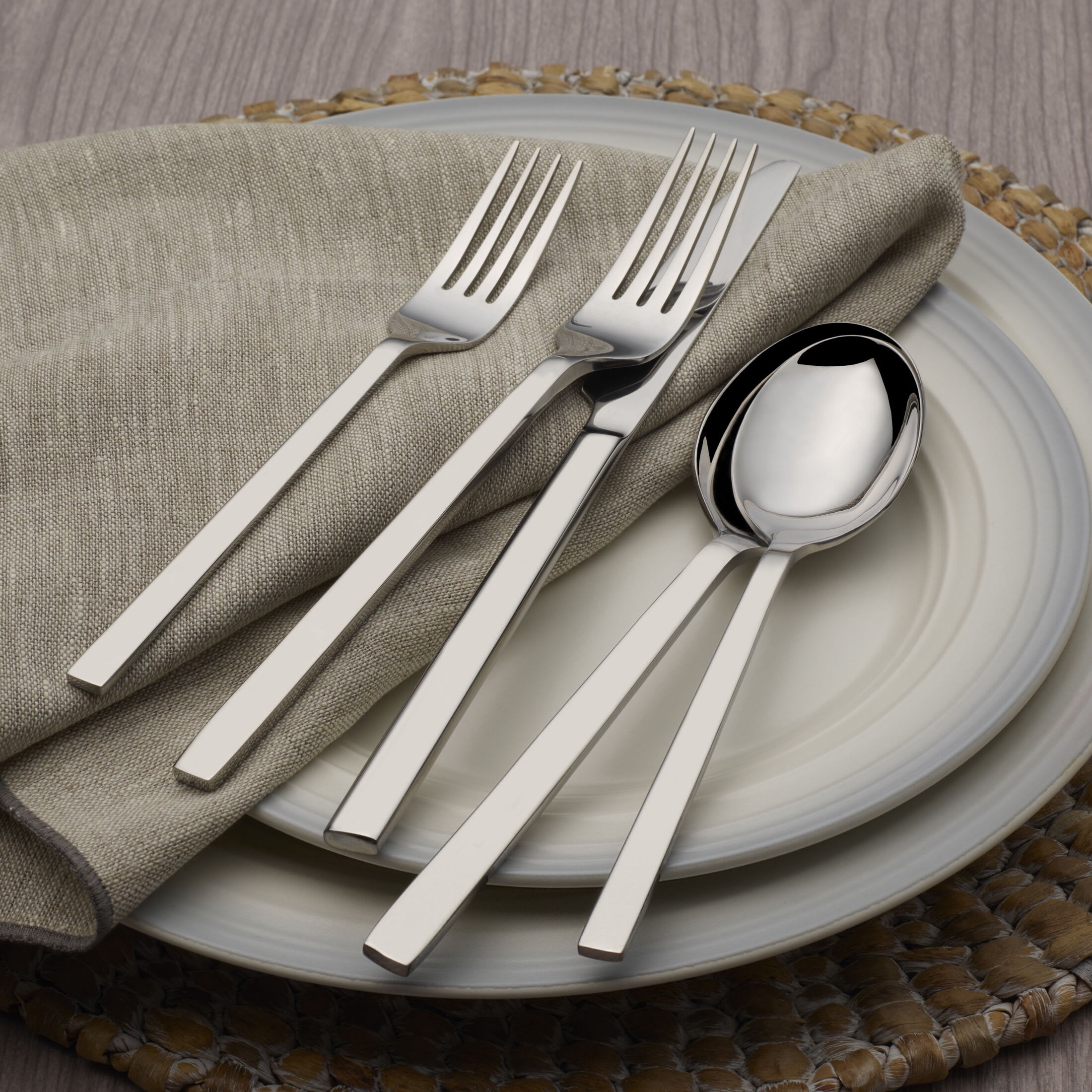 Towle Living Forged Paros Flatware Set,Silver,20 Piece Set