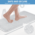 thumbnail image 3 of Yolife Non-Slip Grass Bath Mat with Strong Suction Cups, 25.6"x13.4" Quick-Drain Shower Floor Mat for Foot Scrubbing & Massage, Clear, 3 of 8