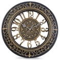 thumbnail image 2 of VOCOO 12'' Wall Clock Retro Silent Large Vintage Clocks Decorative for Kitchen Living Room Bedroom - Gold, 2 of 7