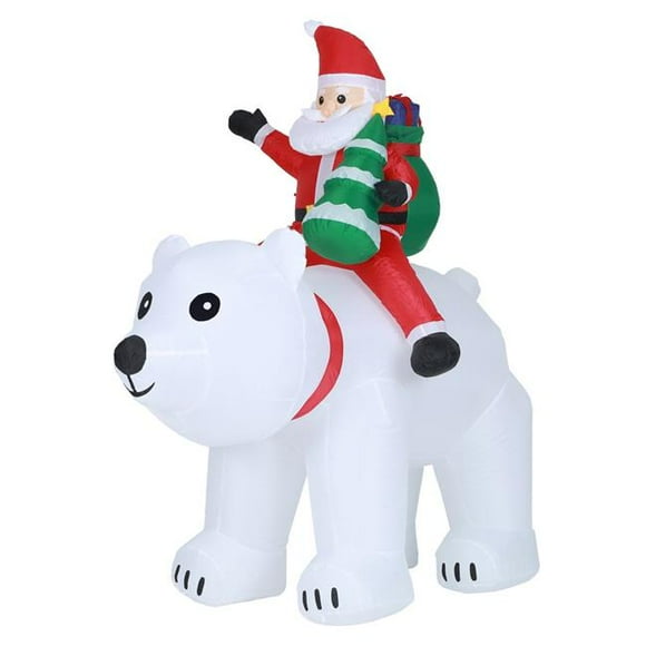 Luxen Home 6Ft Santa and Polar Bear Inflatable with LED Lights