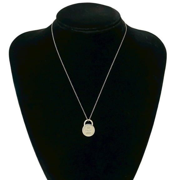 Pre-Owned TIFFANY & Co. Tiffany Round Rock Sterling Silver 925 Necklace Pendant... (Good)