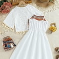 thumbnail image 4 of Utlike Girls Outfit Sets Summer Boho Style Color Matching Braces Skirt Fringe Short Sleeved Top Two Piece Set Girls Comfort Fit Sets Size 7 Years-8 Years, 4 of 7