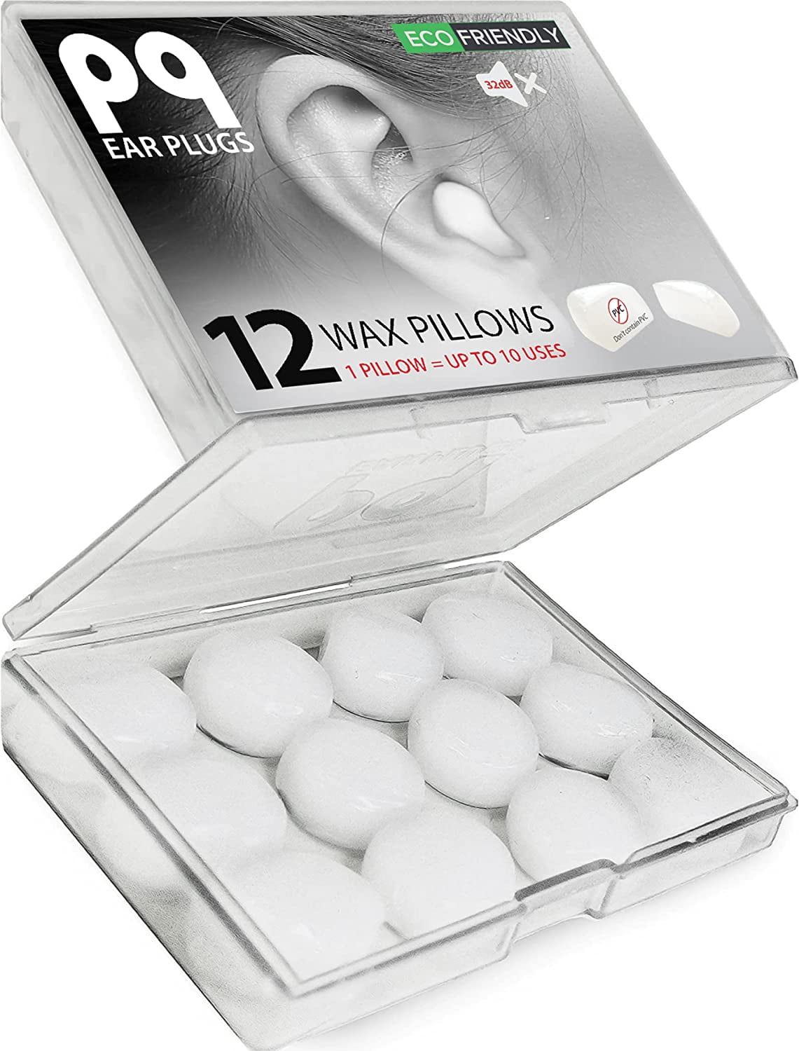 PQ Wax Ear Plugs for Sleep - 12 Silicon 